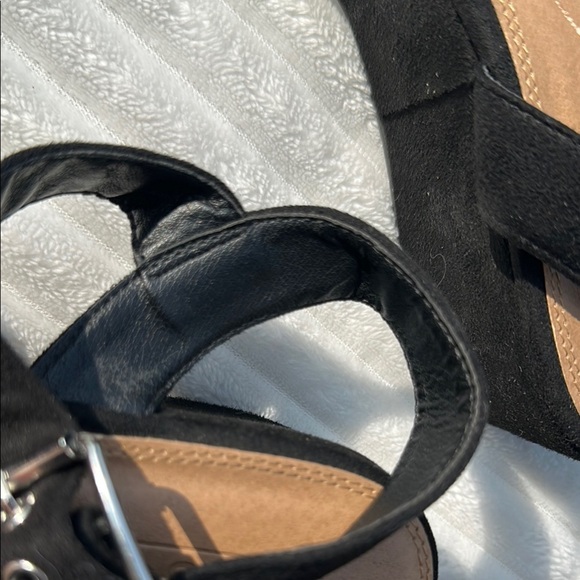 ASOS Black Suede Sandals with Wide Strap and Cushioned Sole - Picture 7 of 12